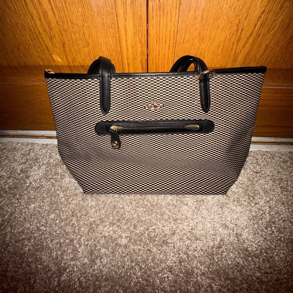 Cream & Black COACH Bag